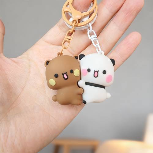 pvc & magnetische hart bedankhanger voor koppels | geschikt voor telefoon, tas, sleutelhanger, panda accessoires, auto interieur decoratie, bureau decoratie binnen, warm cadeau voor koppels