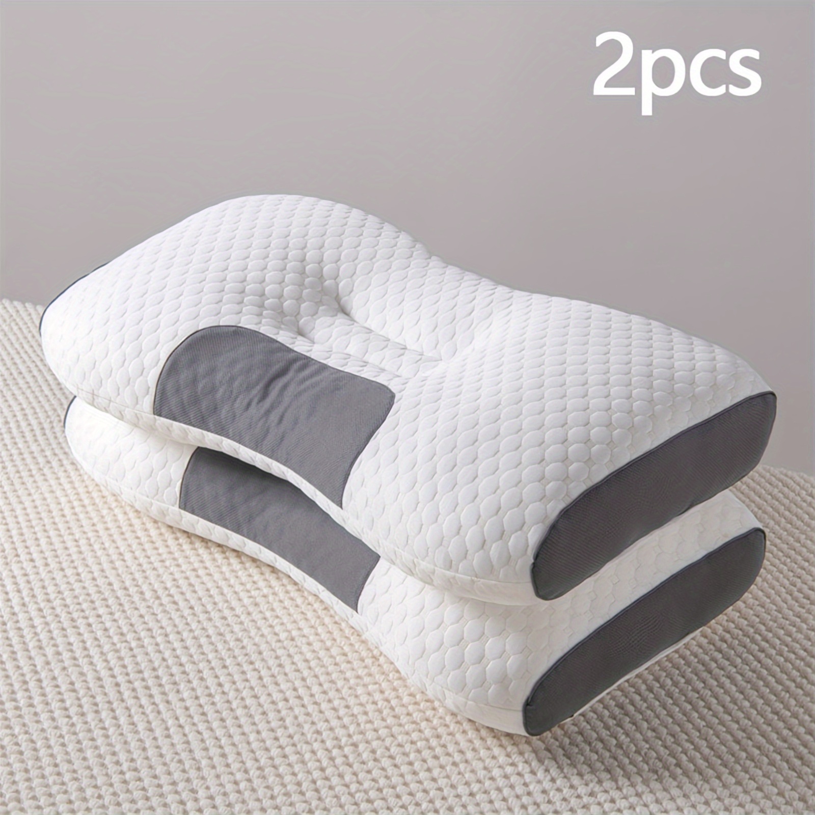 TEMU 2pcs Soft And Comfortable Sleeping Pillow, High Quality Filled Pillow Core, Neck Support Pillow, Ergonomic, Soft Rebound Is Not Easy To Collapse