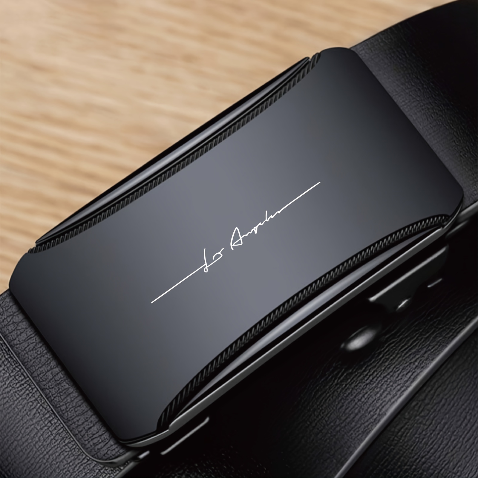 Men'S Personalized LOGO Automatic Buckle Business Belt | Black and Golden Color, Faux Leather, Easy and Smooth Design, Ideal for Office and Commuting, Durable and Stylish