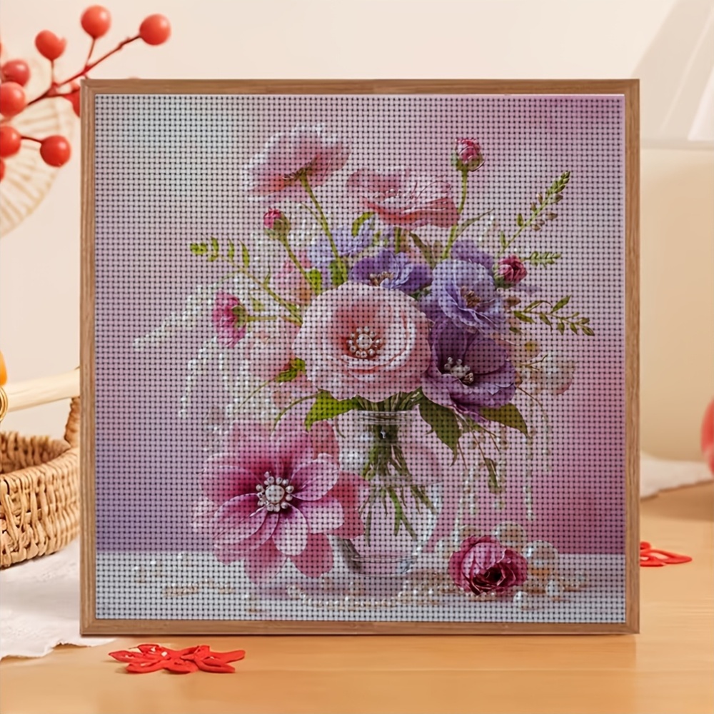 Pearl Flower Cross Stitch Kit Featuring Themed Pattern, 11CT Decorative