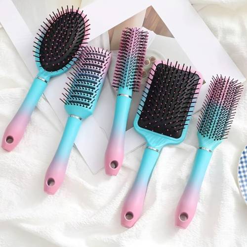 5pcs gradient hair brush set detangler curling vented comb kit with cleaning tool anti static scalp massage wet dry use for all hair types travel mothers day easter eid al fitr gift