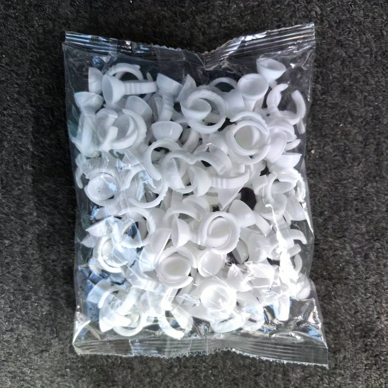 Image of 100 Disposable Ink Rings With Glue For Tattooing, Semi-permanent Makeup Color Palette, Nail Art, And Eyelash Extension Rings