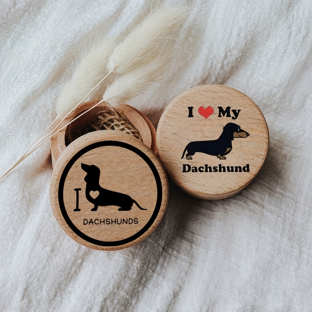 2pcs Sausage Dog Wooden Pet Commemorative Box