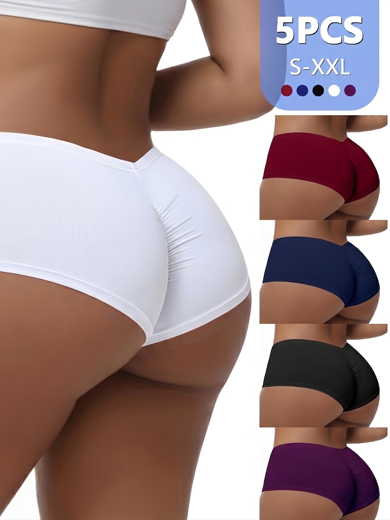 conjunto de 5 pantalones de playa para mujer, de color liso, transpirables, cómodos y de capa base