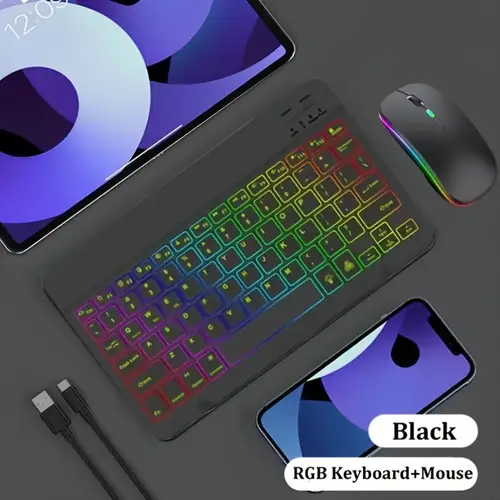 portable ultra thin rechargeable combination with backlight easy to carry suitable for mobile phones tablets and computers with standard english layout
