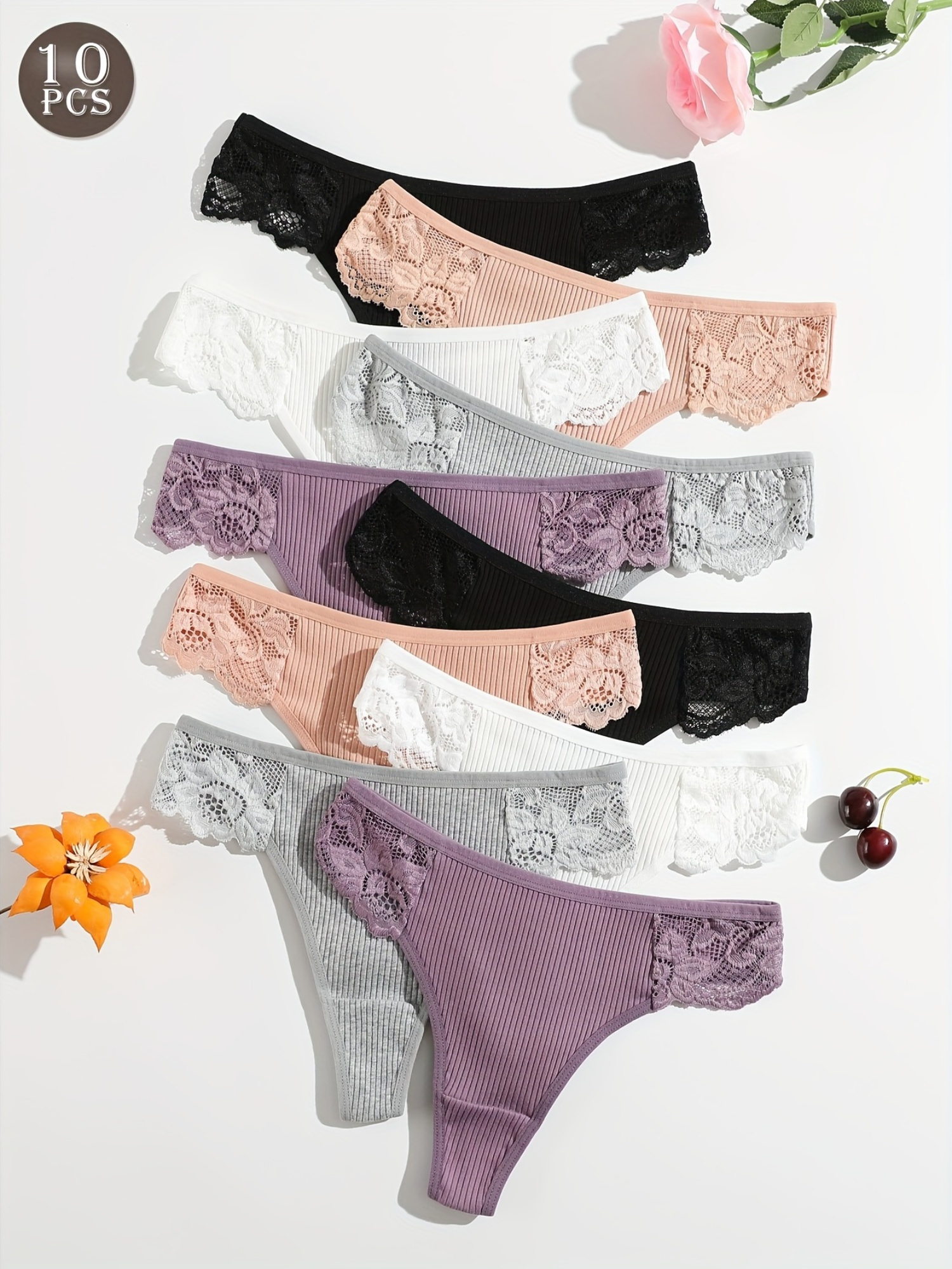 10 st. damers enfärgade spetsstrumpor elastiska andningsbara - Temu Sweden