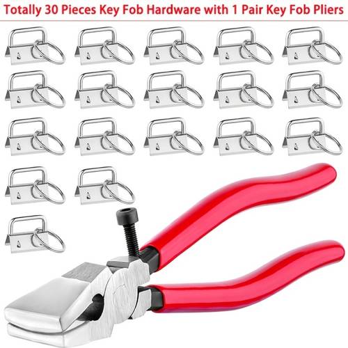 dertig lanyards voor sleutelhangers, one-inch sleutelringen, en polsbanden, geschikt voor het maken van accessoires zoals tassen, portemonnees, en hondenriemen, benodigdheden voor het maken van sleutelhangers, sleutelhanger hardware, sleutelhanger lanyard, sleutelhanger clip, sleutelhanger ring, awl gereedshap, leerbewerkings gereedschap, lederen sjabloon, leer gereedschap