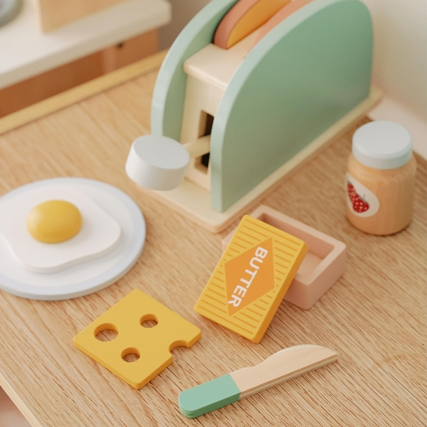 juego juguetes madera plegable juguete máquina pan Temu Uruguay