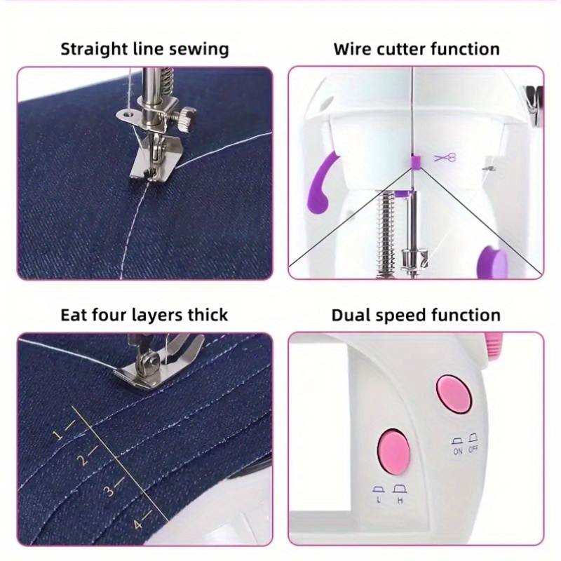 home mini sewing machine a compact automatic multifunctional personal care electronic device with a power supply suitable plugs 110 130 of pp material crafting repairs and modifications details 5