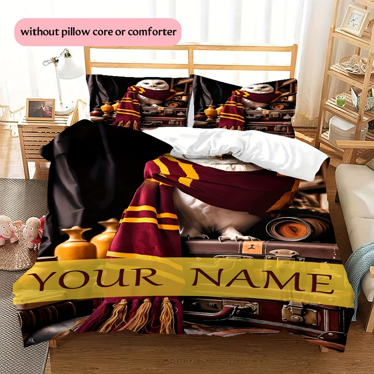 

Owl School Personalized Name - 100% , , Washable, , Includes 2 Pillowcases, No - For Halloween, Christmas, And Bedroom Decor