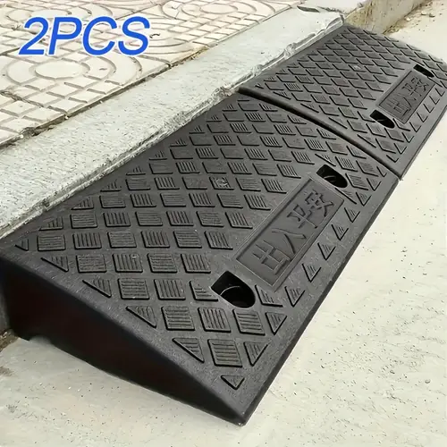 two piece car sidewalk ramp set portable threshold ramp for cars wheelchairs pets ideal for home mobility impaired outdoor use perfect gift for seniors pet owners