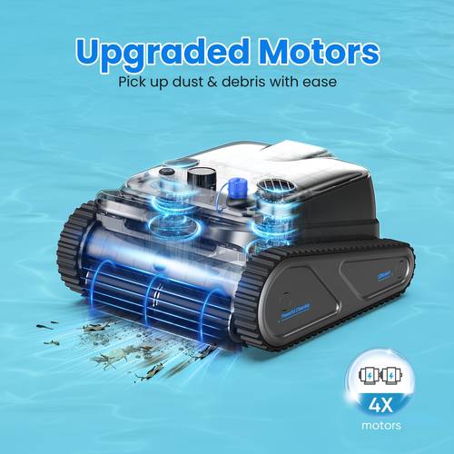 new cordless robotic pool cleaner automatic vacuum 90 min longruntime ipx 8 waterproof self parking lightweight for flat above ln ground to 65feet 1100 5q ft
