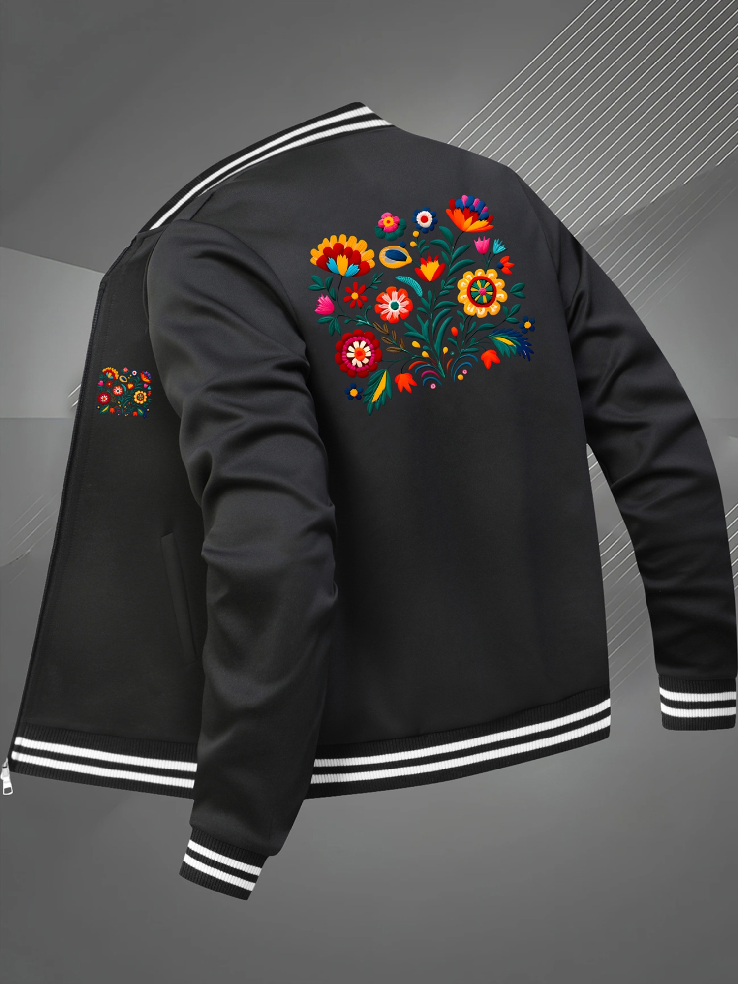 jaqueta masculina com estampa floral e de Temu Portugal