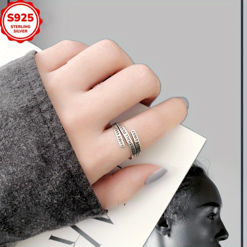 Low Allergy Retro Layered Letter Women's Ring Creative Temperament Ring