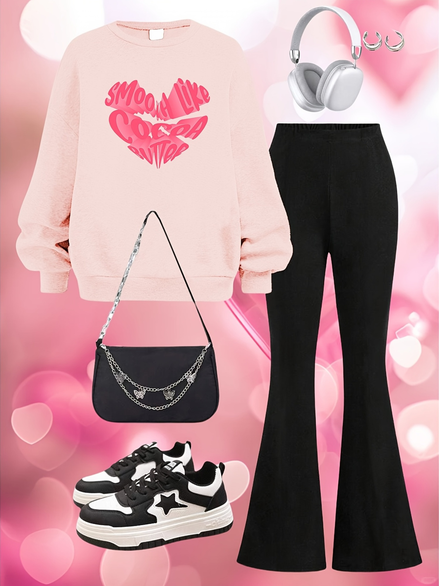 valentine's day themed girls' fashion set featuring a 3d Temu