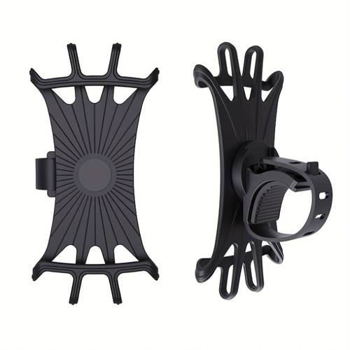 1 silicone bicycle phone mount for 4 5 6 5 inch phones motorcycle and cycling navigation holder secure fixing