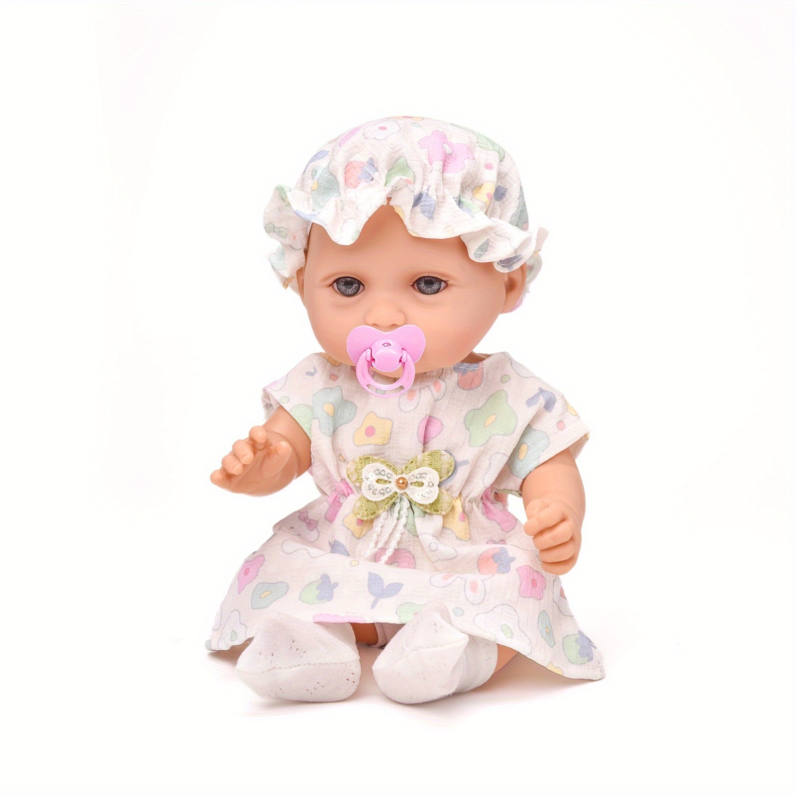 Lifelike 10in Beige Reborn Baby Doll with Clothes & Accessories