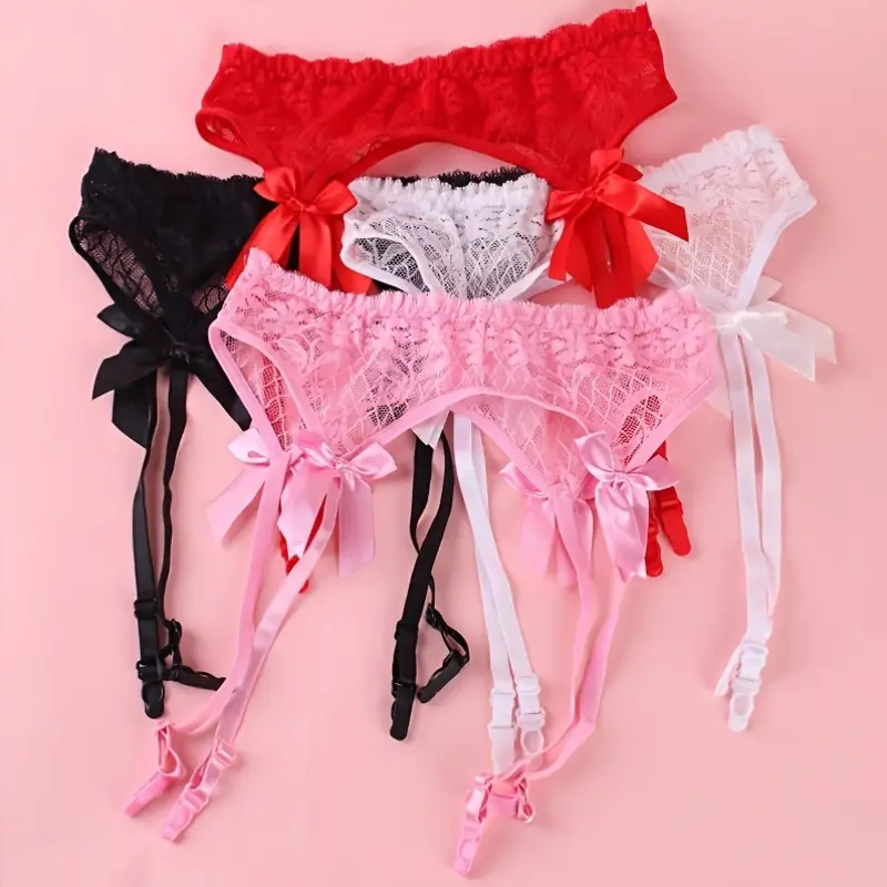 Elegant Lace Garter Belts with Clips * Mesh Suspender for Thigh Highs Stockings Cute Bow Solid Color Garter Belts Elegant Lace Garter Belts with Clips * Mesh Suspender for Thigh Highs Stockings Cute Bow Solid Color Garter Belts