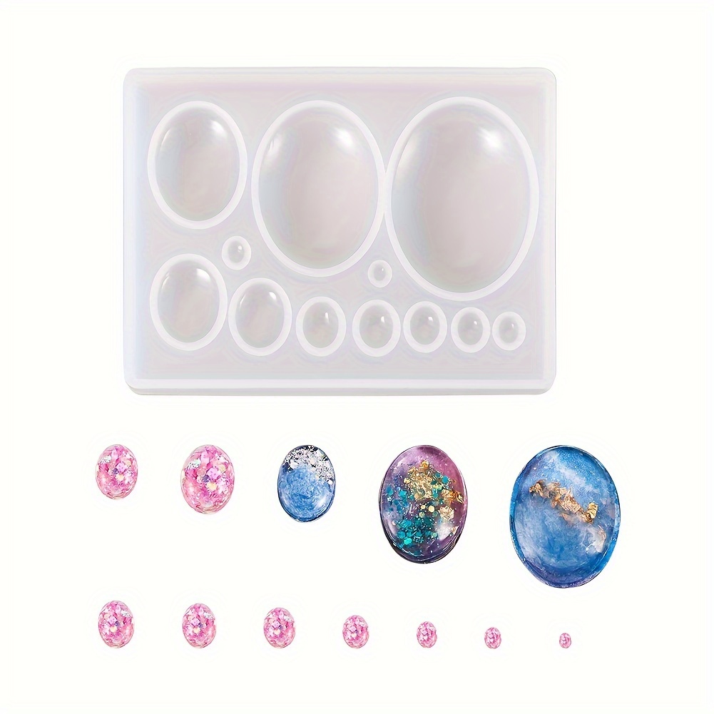 A Oval Silicone Mold For Crystal Resin Time Gem Stickers, Suitable For Crafting Earrings And Pendants