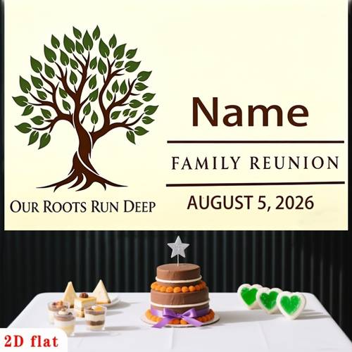 2d flat 2d flat banner 1pc customized name family reunion tree vintage for party banners suitable for party decor polyester wall art for room indoor perfect festive banners decor
