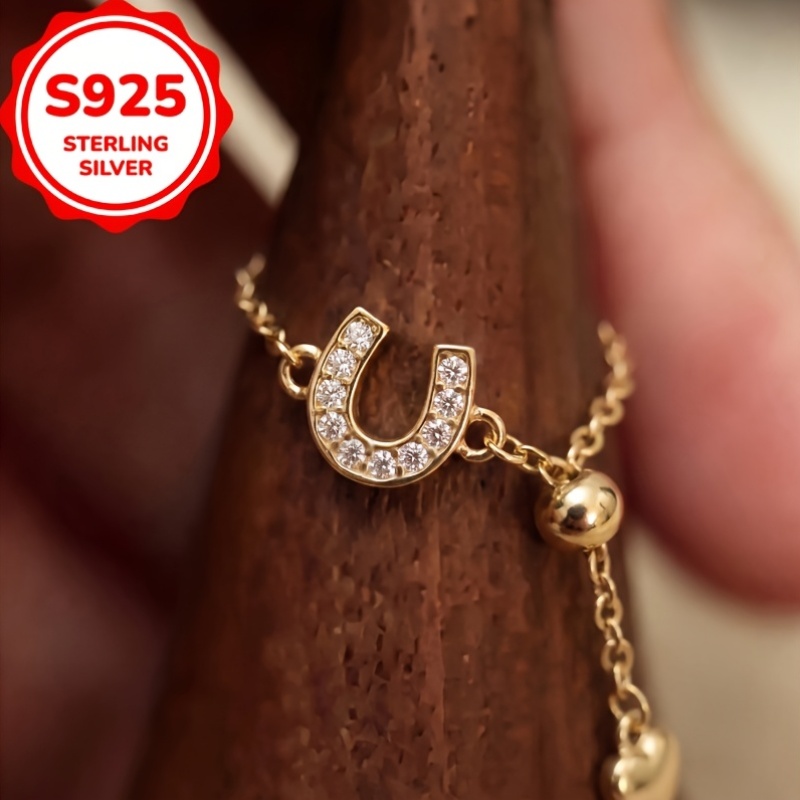 Women's S925 Silver U-Shaped Soft Chain Adjustable Retractable Ring