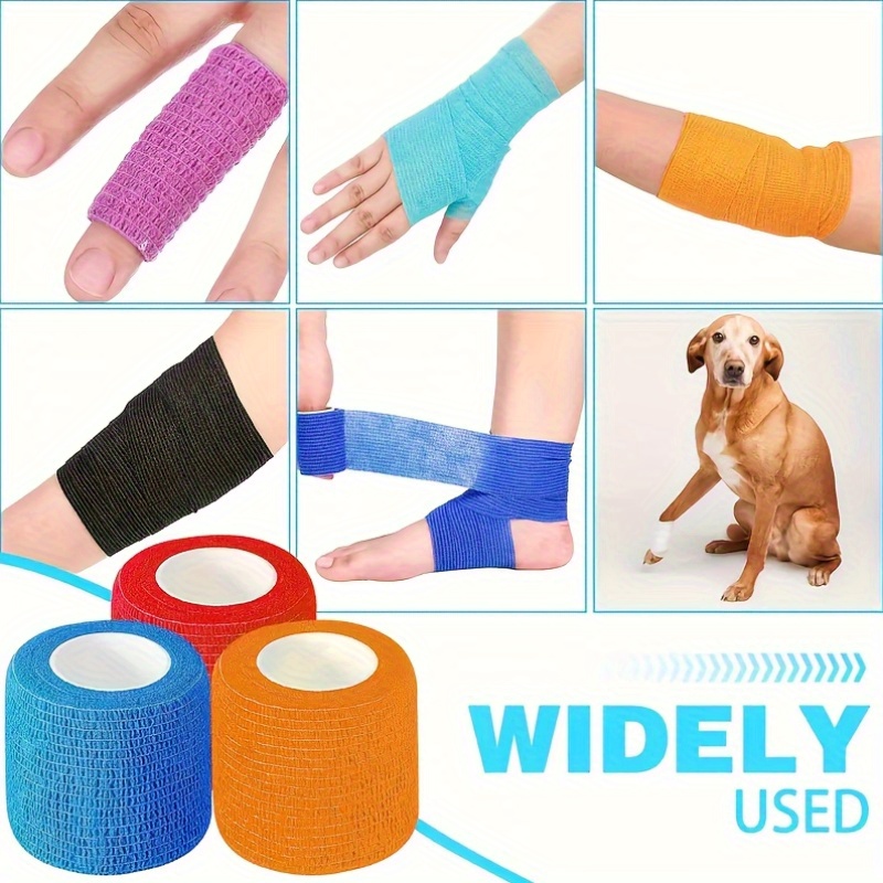 20pcs self   tape heavy duty non woven athletic wrap strong   for joint support   prevention recovery ideal for gym sports veterinary care 20 rolls in blue   purple yellow white black   grade athletic tape gym accessories joint     vibrant colors flexible material multipurpose wrap breathable fabric fitness enthusiasts 7