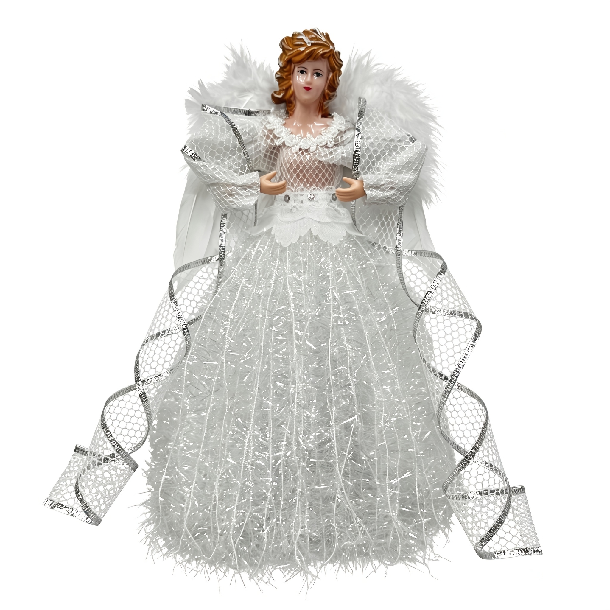 TEMU Christmas Decoration: 1pc Gorgeous Christmas Ornament With Sequined Net Skirt, Large Christmas Decoration, Christmas Decor, Holiday Party