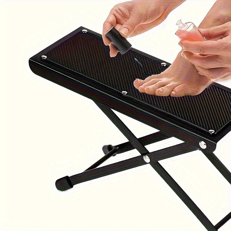 

Adjustable 4-level Height Pedicure Footrest - Professional Non-slip Nail , Portable Grooming Stool With Textured Surface For Salon & Home Use, Home Foot Care|foldable Design| Construction