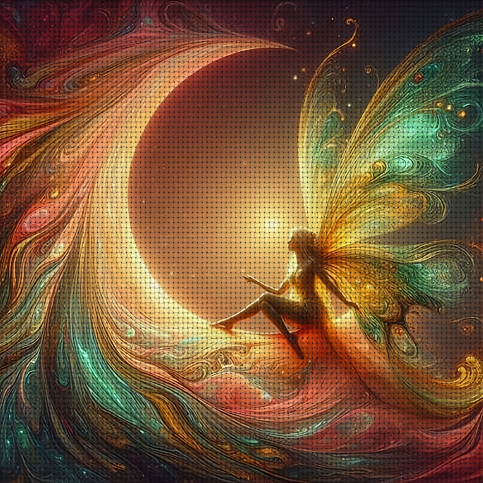 Cross Stitch Kit, Fairy Sitting Under The Tree Pattern