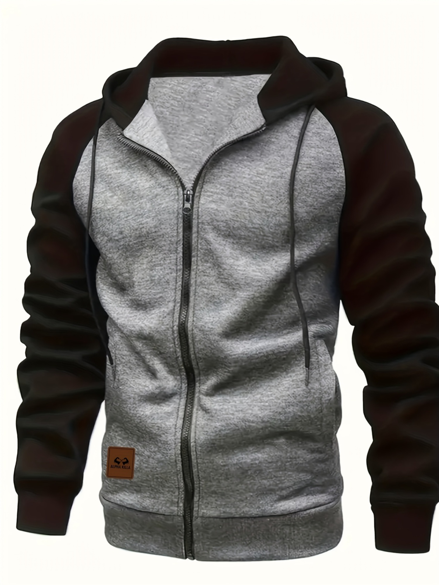 Zipper Sweatshirt Herren Warm *'S Plus Size Color Block Zip-Up