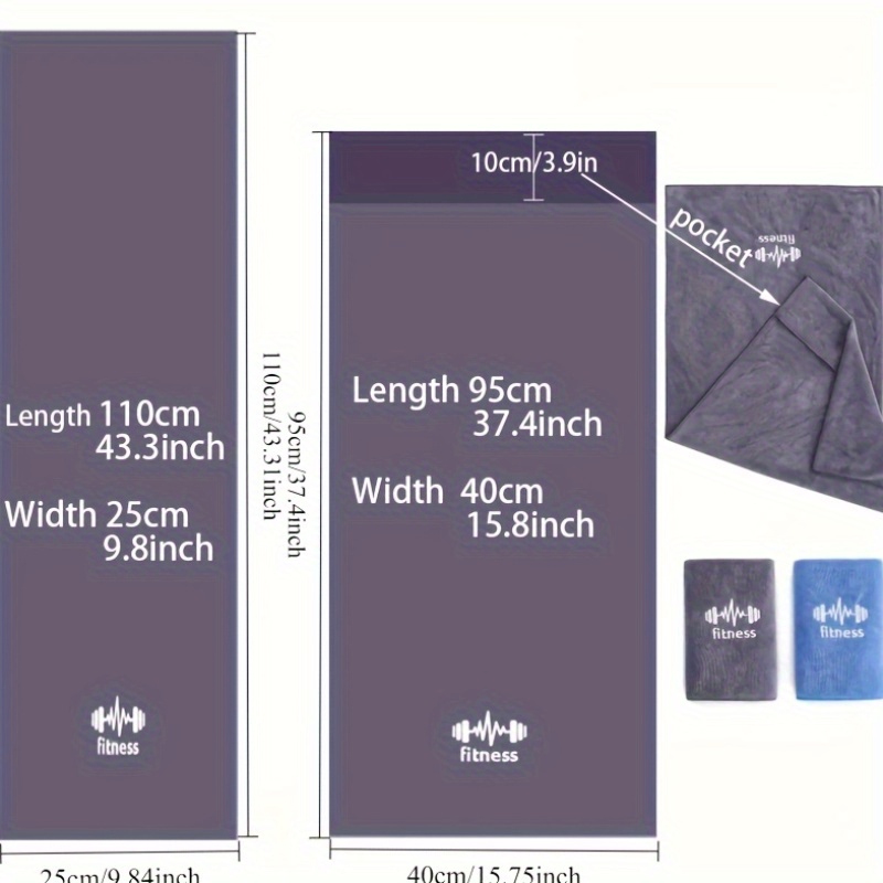 1pc, 2pcs, 3pcs Ultrafine Microfiber Fitness Towel, Yoga Towel, Sports Fitness Towel, Sweat Towel, Gym Sweat Towel, Hand