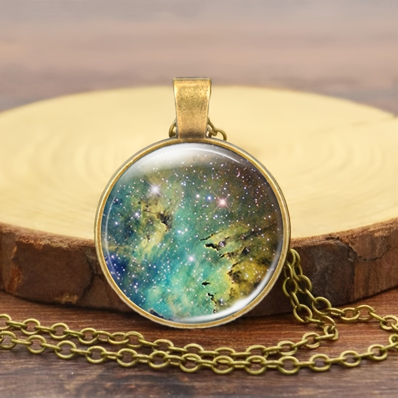 Women's Classic Chain Necklace with Colorful Glass Inlays