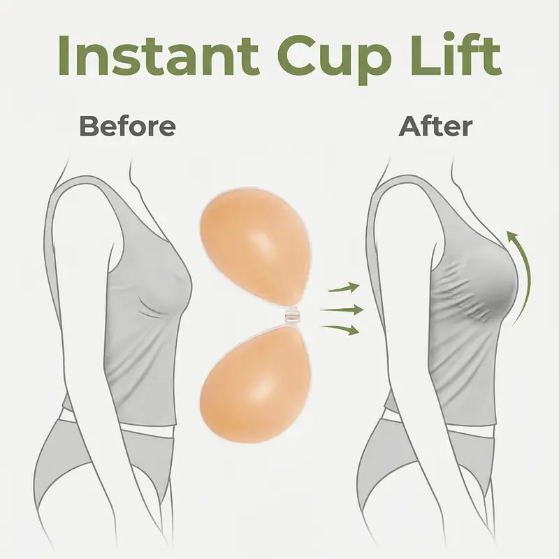 Teardrop-Shaped Front-Clip Silicone * Bra for Women, Reusable Push Up Invisible Sticky Bra for Backless Dresses, Wedding Gowns & Swimwear Teardrop-Shaped Front-Clip Silicone * Bra for Women, Reusable Push Up Invisible Sticky Bra for Backless Dresses, Wedding Gowns & Swimwear