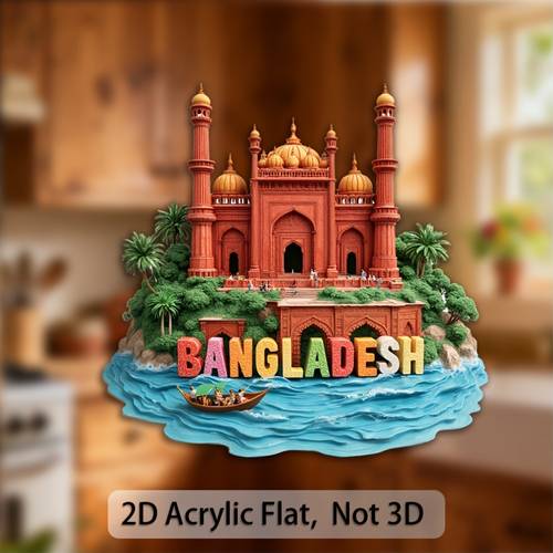 1pc bangladesh magnet acrylic fridge sticker ideal for travel collectors cultural decor with bangladeshi s 2d flat design