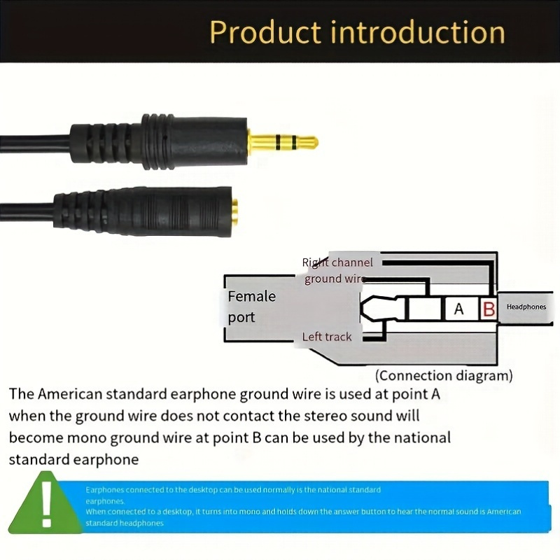 Aux Cable Earphone Wiring Connection Audio Jack Auxiliary Cable