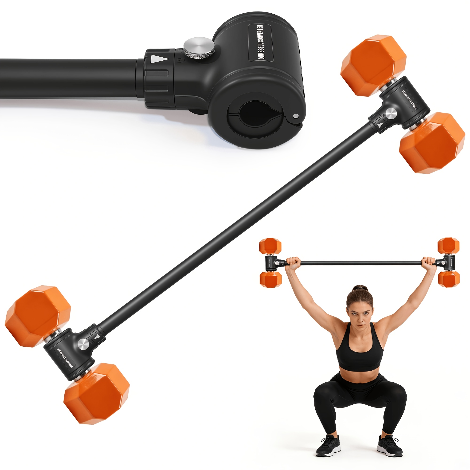 Temu – TEMU Dumbbell Converter – Converts Dumbbells Into Barbell Sets – Dumbbell Bar, Adjustable And Up To 200 Lb Barbell For Home Fitness