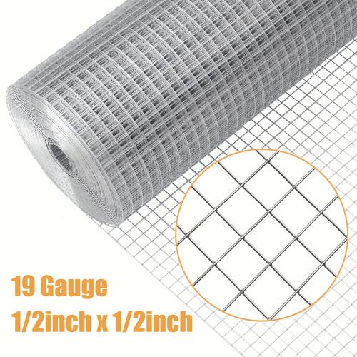 19ga hardware cloth galvanized after welding 19 gauge square chicken wire fence mesh roll raised garden bed plant supports animals poultry netting cage fence home projects 1 2 in 12in h x25ft l 24in h 36in h x50ft l 48in h x100ft