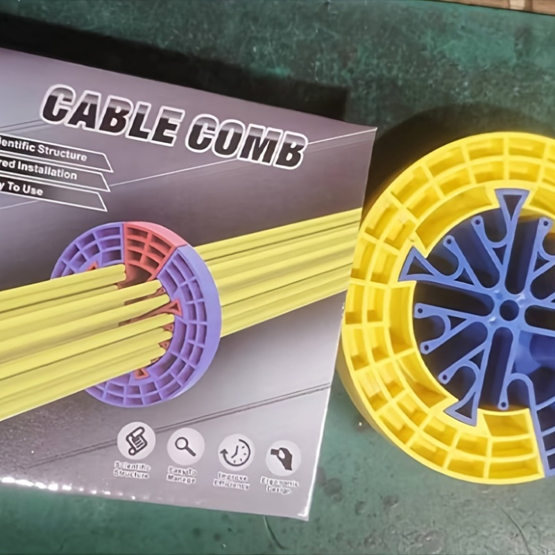 1 pieza de peine de cable, organizador de cable anti-enredo, herramienta de gestión de cable universal, desenredador de cable de * y alambre, resina de ABS, ideal para la gestión de cables