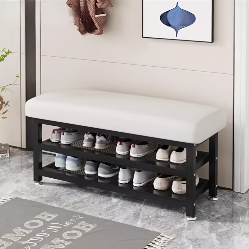 contemporary upholstered shoe bench storage entryway ottoman