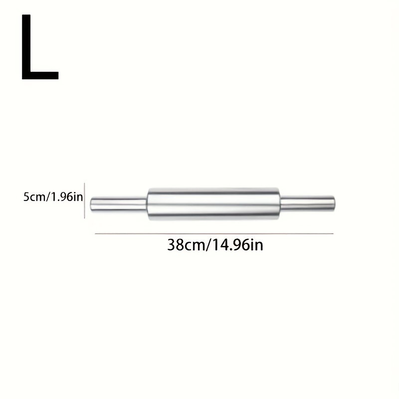 TEMU Heavy Duty Stainless Steel Rolling Pin With Non-slip Grip - Thickened Pastry Roller For Pizza, Pie & Pasta | & Easy To Clean | Kitchen Baking