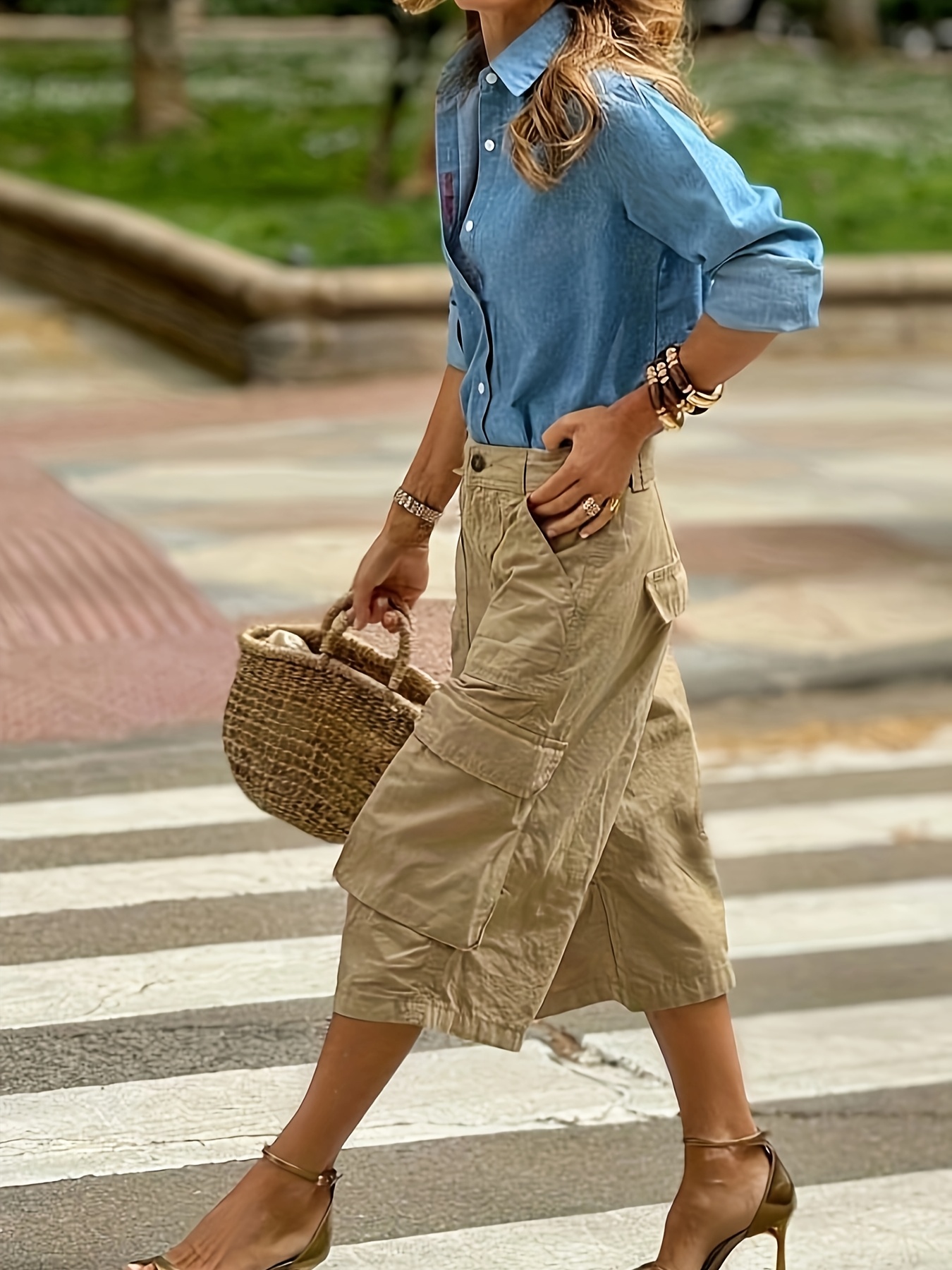 Short De Travail Short D'été Taille Haute Femme - Élégant Avec Poches - Pantalon De Travail Décontracté Short élégant