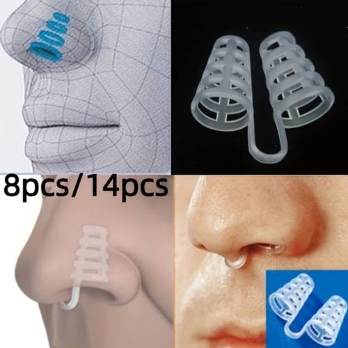8pcs 14pcs mini device nose clip for snoring prevention solid format no electricity or battery required