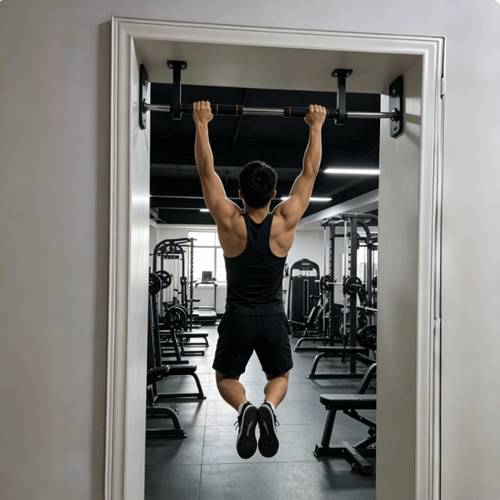 household indoor telescopic rod porch fitness pull up bar nail training bar adjustable household horizontal bar thickened carbon steel material anti slip self locking design no installation and no damage to the wall