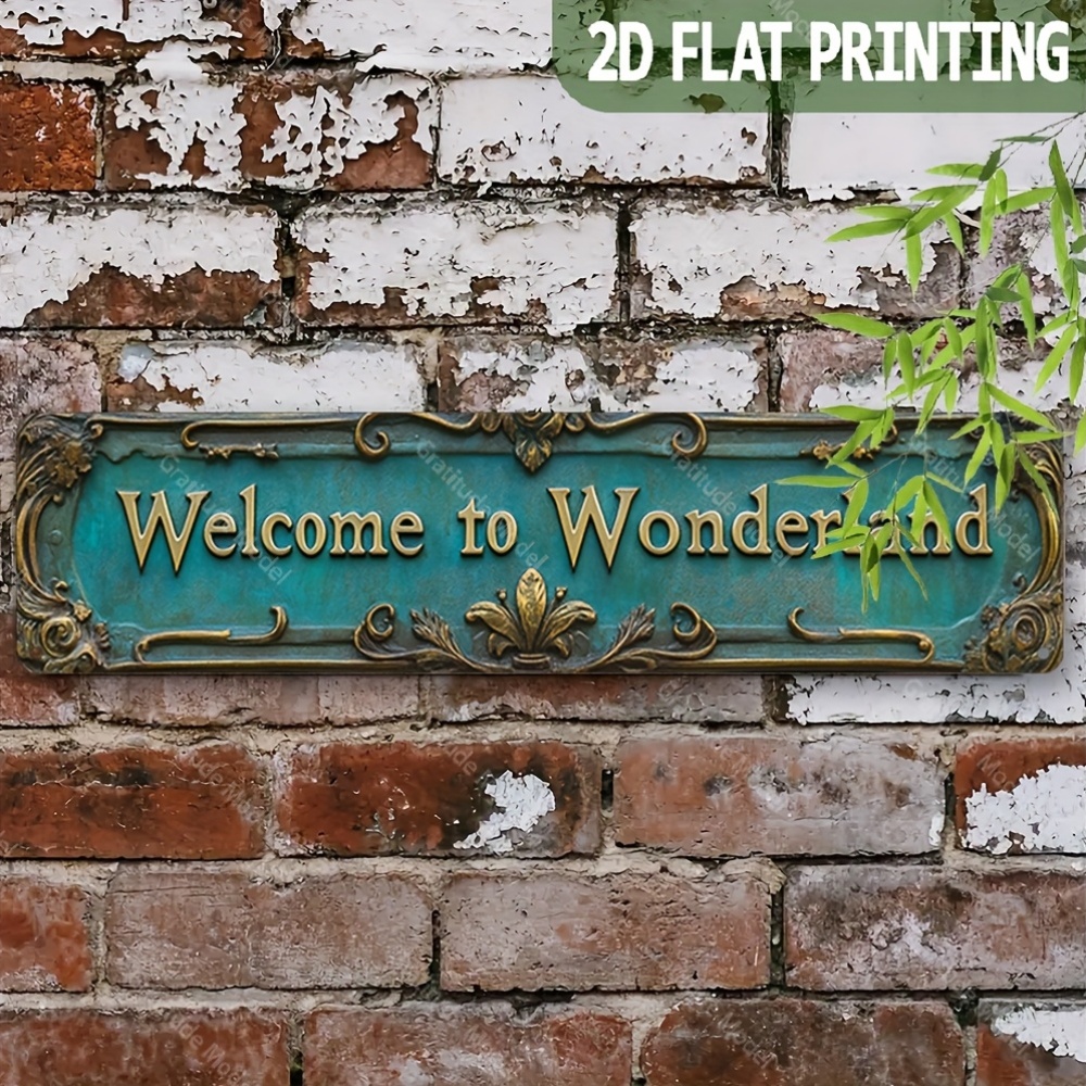 TEMU 2d Flat, 1pc Welcome To Vintage Metal Sign - Retro In Wall Decor Suitable For Home, Café, For Man Cave - Durable Aluminum Sign With Pre-drilled