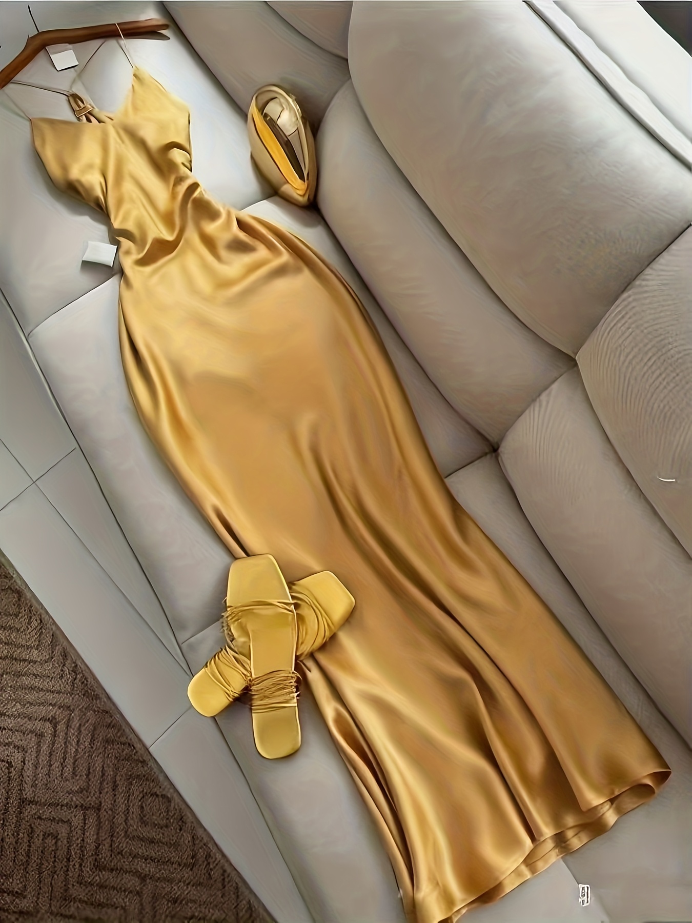 sachin and babi light blue dress Ava yellow satin dress with a back neckline adorned with gold jewels