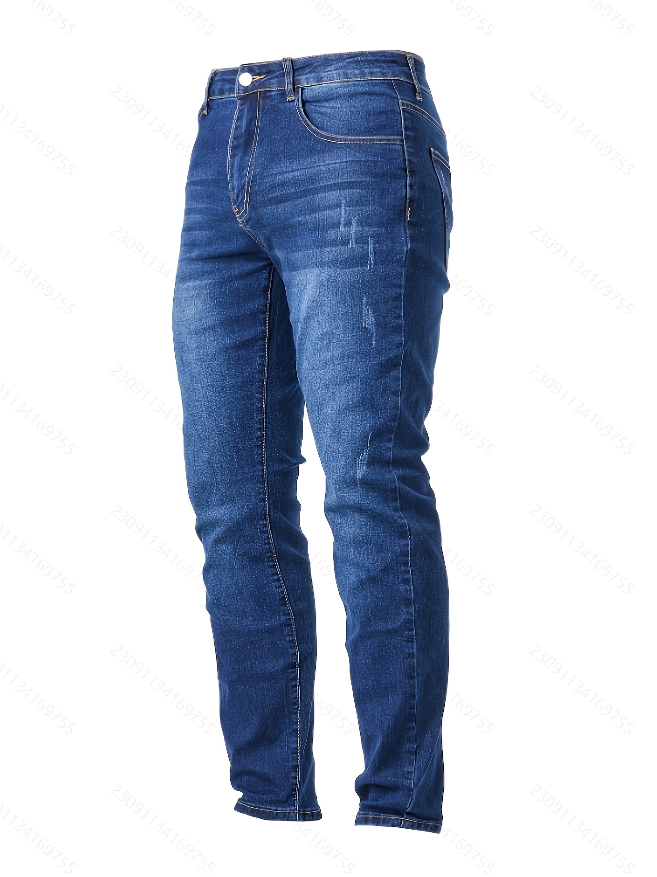 Men'S Classic Slim-Fit Stretchy Denim Trousers for All Seasons