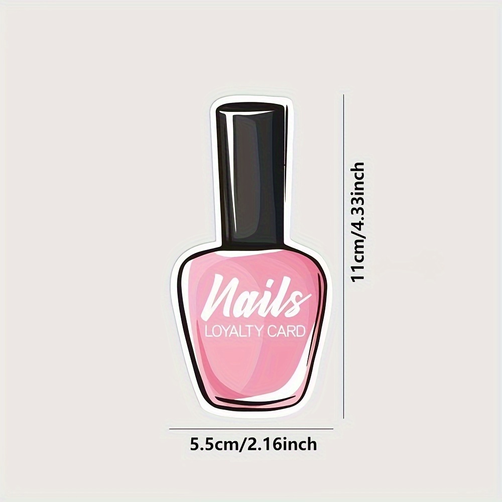 TEMU 50 Nail Salon - Pink Customer Reward Cards, Nail , Small Card Business Cards, Suitable For Beauty Hairdressing And Nail Services