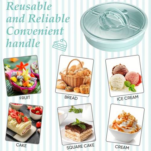 2pcs 12 pie containers with lids and handle plastic pie carrier with lid airtight pizza holder reusable pizza keeper with cover airtight for food cake tortilla pastry