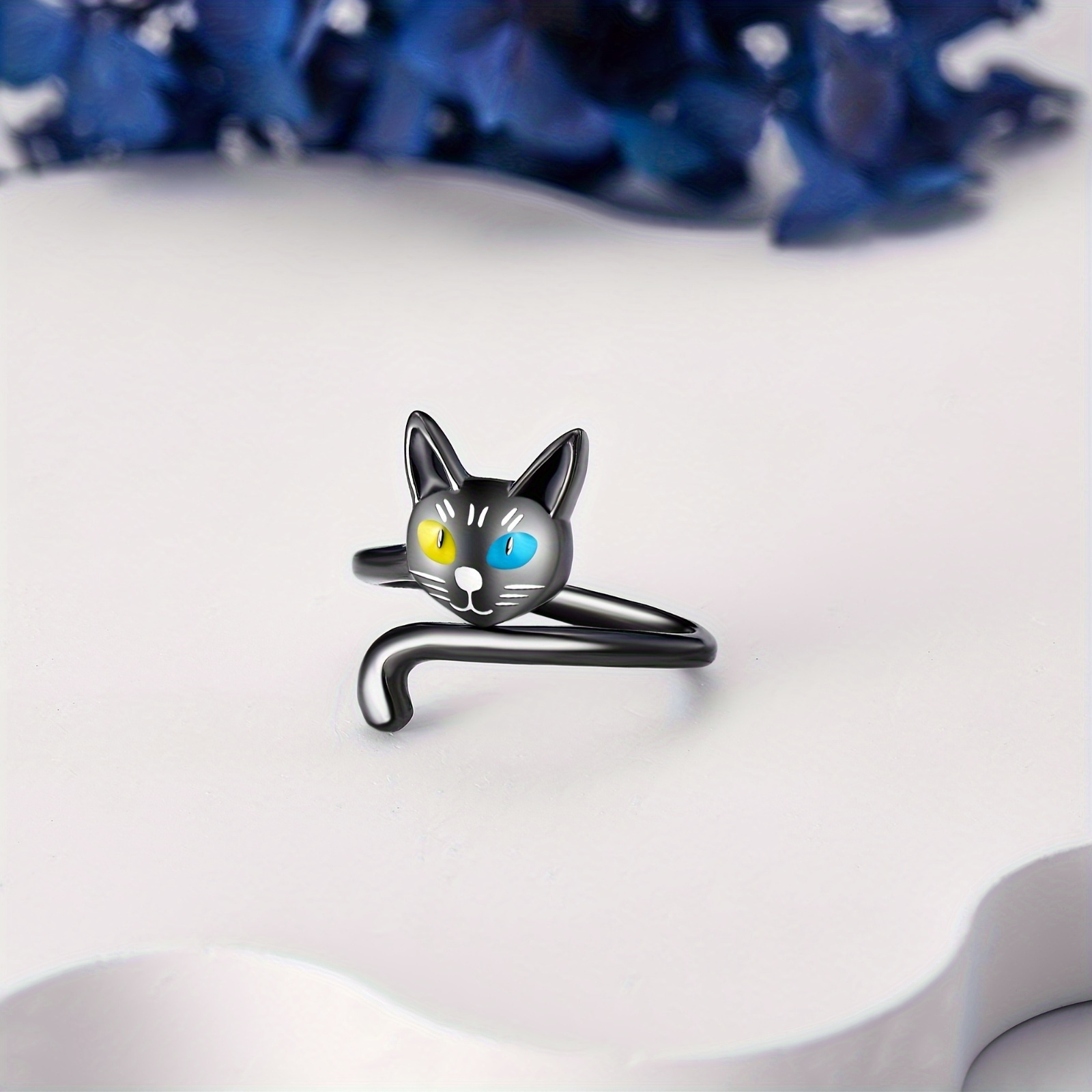 Sterling Silver Cat Open Ring Cat Jewellery For Women