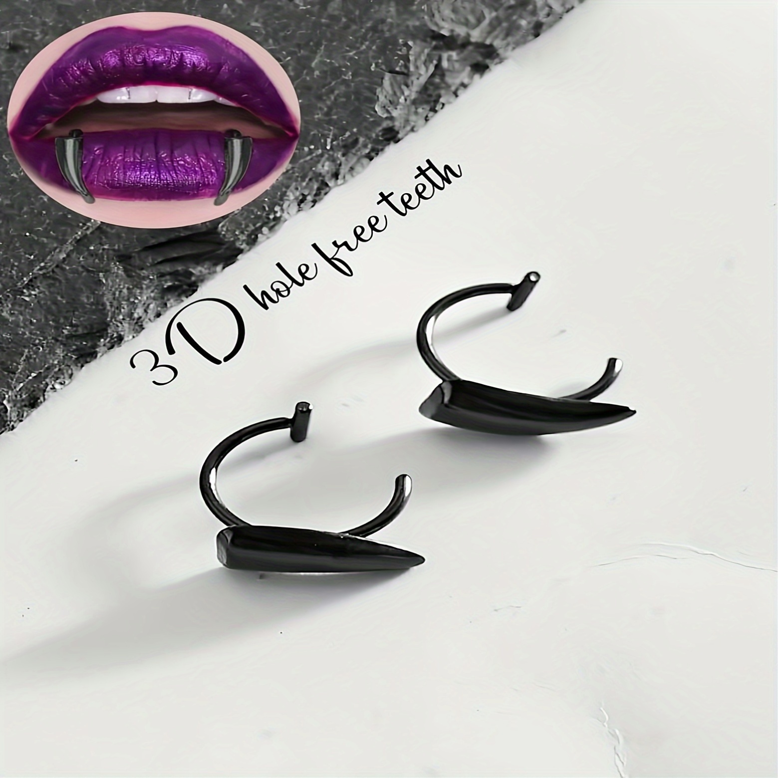 2-4pcs Men Women Fashion Trendy Individual Fangs-Shaped Lip Jewelry Wolf Tooth Shape Additions, No Piercing Required